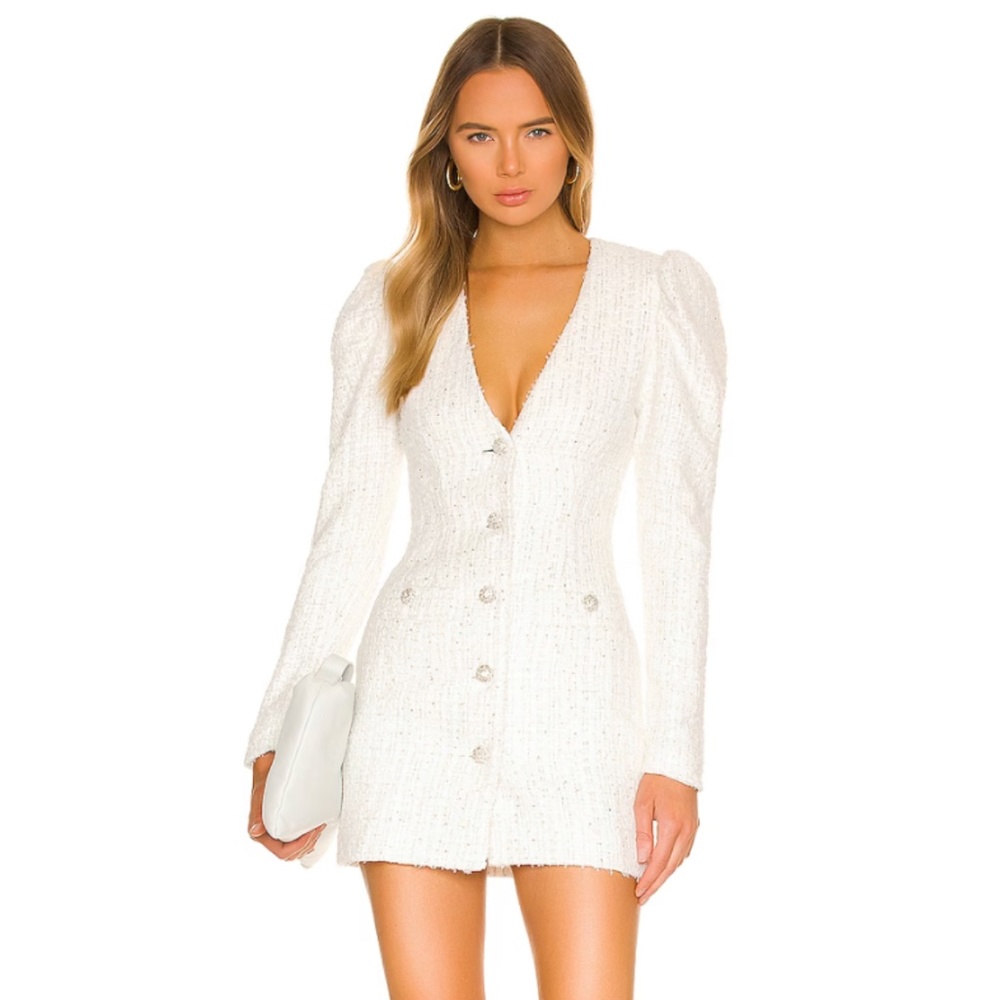 REVOLVE NBD Bridget Dress in White Metallic Size XXS